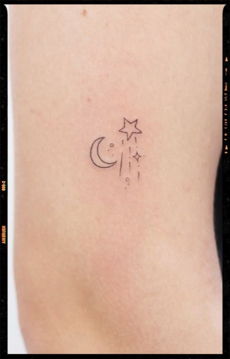 Pics edited by AirBrush App. Filter: Color +ult-3•Mini Tattoo #airbrushapp #retouch #photoeditor #filter #airbrushmakeup #airbrushart #airbrushfilter #moon #star #inspiration #ideas Cloud And Stars Tattoo, Mini Tattoos Moon And Stars, Clouds And Stars Tattoo, Moon And Star Tattoo, Moon Star Tattoo, Stars Tattoo, Small Girly Tattoos, App Filter, Rainbow Tattoos