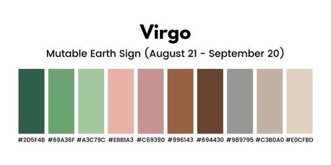 Venus In Virgo, Virgo Personality, Hex Color Palette, Stunning Hairstyles, Color Schemes Colour Palettes, Astrology And Horoscopes, Stay Productive, Virgo Horoscope, Earth Signs