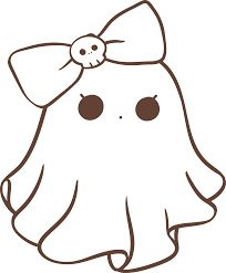 How To Draw Cute Ghosts Step By Step, Cute Gost Pic, Aesthetic Drawing Outline, Aesthetic Picture Drawing, Halloween Punch Needle Ideas, Doodle Ghost Cute, Birthday Ghost Drawing, Cool Ghost Drawing, Cute Little Halloween Drawings