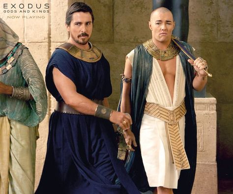 Ancient Two-Fer: Exodus (2014) / Troy (2004) – Exodus Gods And Kings, Ancient Egyptian Clothing, Egyptian Makeup, Egyptian Clothing, Egyptian Fashion, Egypt Fashion, Joel Edgerton, Prince Of Egypt, Christian Bale