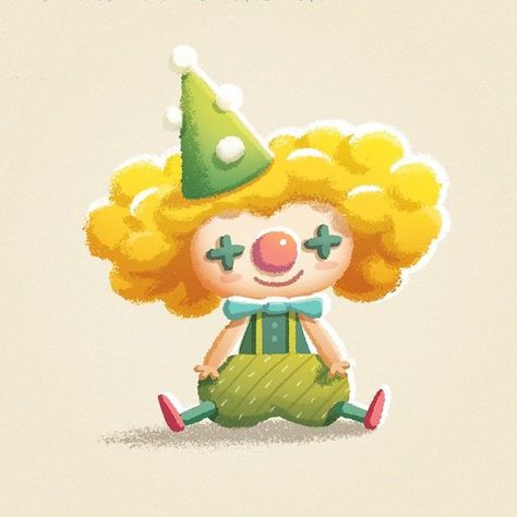 Clown Illustration, Cute Clown, A Clown, Kawaii Doodles, Children Book, Illustration Character Design, Childrens Illustrations, Painting Art Projects, Illustrations And Posters