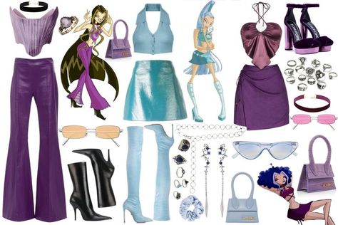 Matching Outfits For 6 Friends, Trix Darcy Outfits, Winx Club Trix Halloween Costumes, The Trix Costume, Darcy Trix Costume, Darcy Winx Club Costume, Winx Club Trix Outfits, Winx Halloween Costume, Trix Aesthetic