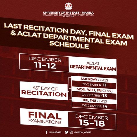 UE MNL CBASC Examination Schedules School PubMat | CLAIRE MARIE Back To School Pubmat, Announcement Pubmat, Congratulations Pubmat, School Pubmat, Graphic Design Schedule, Pubmats Graphic Design, Pubmats Ideas, University Of The East, Pubmat Ideas