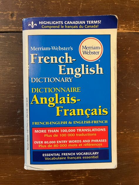 French Learning Books, Stationary Aesthetic, Canadian French, French Dictionary, Vocabulary Book, College Books, Contemporary Books, English Dictionary, French Phrases