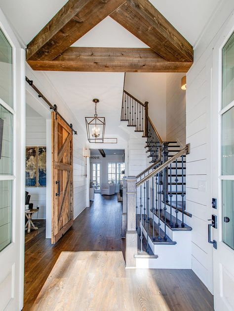 Christina Haack New Tennessee Home70 Tennessee Farmhouse, Farmhouse Foyer, Diy Farmhouse Ideas, Modern Farmhouse Furniture, Mom Of Three, Farmhouse Kitchen Ideas, Dream Life House, Farmhouse Ideas, Barn Style House