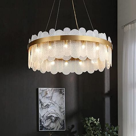 Gallery Restaurant, Chandelier Living Room Modern, Led Crystal Chandelier, Living Room Restaurant, Chandelier Pendant, Drum Chandelier, Chandelier Light, Contemporary Luxury, Gold Chandelier