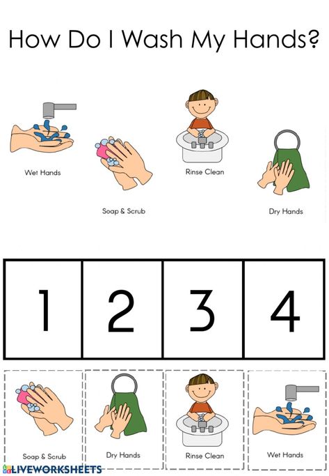 Wash Hands Activities Preschool, Hand Washing Activities Preschool, Hand Washing Sequence, June Worksheets, Washing Hands Activities, Healthy Habits Preschool, Kindergarten Pictures, Sequencing Worksheets, Learning Printables