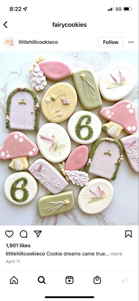 Fairy Garden Decorated Cookies, Fairy Royal Icing Cookies, Fairy Birthday Cookies Decorated, Woodland Fairy Cookies, Fairy Decorated Cookies, Fairy Sugar Cookies Decorated, Fairy Birthday Cookies, Fairy First Birthday Cookies, Fairy Cookies Decorated