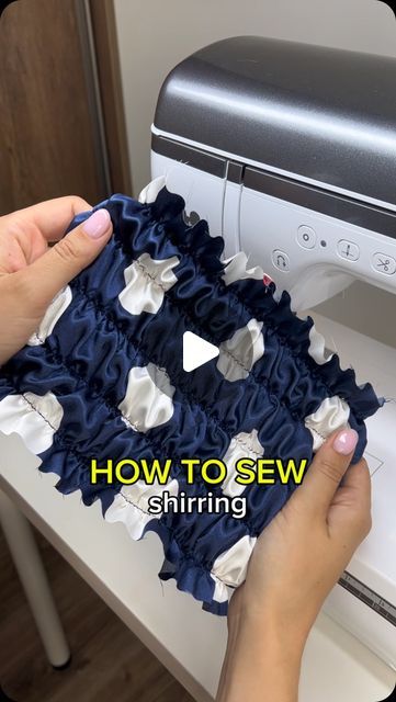 Julija Gobere | An alternative shirring method🤗  Sometimes shirring with elastic thread in the bobbin might be difficult, so try this alternative method... | Instagram Shirred Fabric, Elastic Thread, Technology Fashion, Learn To Sew, Sewing Hacks, Sewing Fabric, Sewing Tutorials, Heavy Weight, Smocking