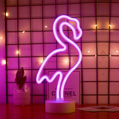 Neon Lights Room, Lights Room Decor, Flamingo Neon, Palm Tree Lights, Glow Table, Lights Room, Unicorn Light, Pink Neon Sign, Neon Lamp