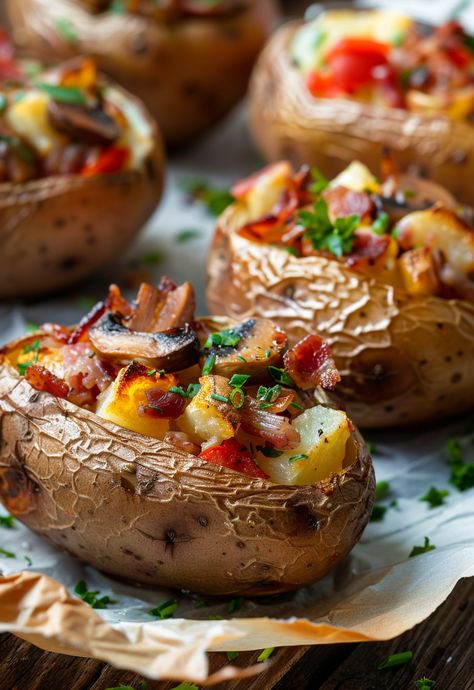 Learn How to Cook Loaded Baked Potato Recipe For Free | Recipes You'll Love, Made Easy! Loaded Spuds, Spuds Potatoes, Blt Sandwich Recipes, Vegan Blt Sandwich, Cottage Cheese Pasta, Baked Potato Recipe, Trendy Recipes, Jacket Potatoes, Best Baked Potato