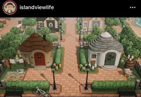 Villagers Houses Animal Crossing Layout, Acnh Island Inspirations Villager Houses, House Layout Animal Crossing, Acnh Villager Layout, Acnh Town Layout Ideas, Acnh Villager Home Layout Ideas, Animal Crossing Island Home Ideas, Villager Houses Animal Crossing, Acnh Village Layout