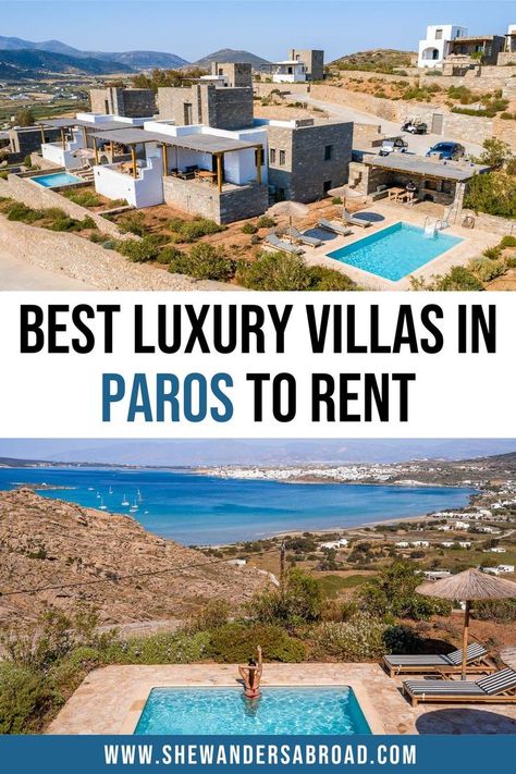 Looking for the best luxury villas in Paros to rent for your next holiday? Here are the most stunning Paros villa rentals you can never go wrong with. | Paros Greece travel tips | Paros Greece travel guide | Where to stay in Paros Greece | Luxury villas in Paros Greece | Paros Greece aesthetic | Paros Greece beach villas | Luxury villas in Naousa Paros | Luxury villas in Parikia Paros | Best villas in Paros Greece hotels | Best places to stay in Paros Greece | Paros Greece accommodation Greece Accommodation, Greece Travel Tips, Greece Paros, Villas Luxury, Greece Aesthetic, Paros Greece, Greece Beach, Greece Hotels, Greece Travel Guide