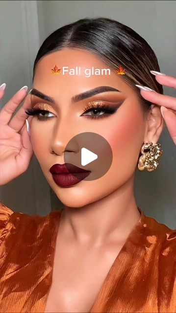 ALINA on Instagram: "Fall makeup > Summer makeup 🍁 @NovaBeauty   Throwing shade eyeshadow palette in bronze Nova lashes in 80 Gel-ous eyeliner pencil in OMW Maven blush in Crave  #NovaBeauty #makeuptutorial" Makeup Ideas For Thanksgiving, Fall Eyeshadow Looks For Brown Eyes, Fall Eyeshadow Looks Step By Step, Thanksgiving Makeup Ideas, November Makeup, Rust Orange Dress, Fall Eyeshadow Looks, Thanksgiving Makeup, Fall Eyeshadow