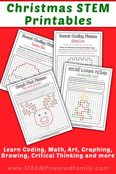 Coding Stem Activities, Christmas Graphing Activities, Christmas Activities For Upper Elementary, Christmas Math Activities 3rd Grade, Christmas Maths Activity, Christmas Stem Activities Middle School, Middle School Holiday Activities, Stem Activities Upper Elementary, Christmas Worksheets Middle School