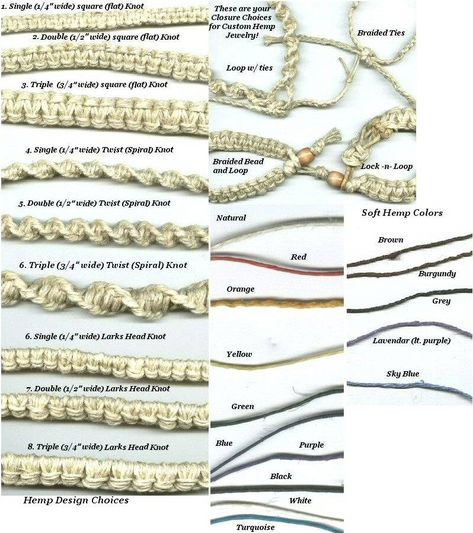 Hemp Patterns, Hemp Jewelry Diy, Hemp Knots, Hemp Bracelet Patterns, Knotting Patterns, Hemp Crafts, Hemp Anklet, Anklets Diy, Hemp Bracelet