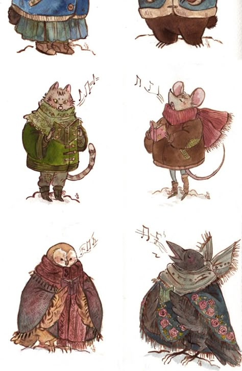 Animals In Clothes Drawings, Wanderhome Character Art, Animals In Clothes Illustration, Anthropomorphic Ideas, Anthropomorphic Animals, Fairytale Art, Animal Sketches, Whimsical Art, Animal Illustration