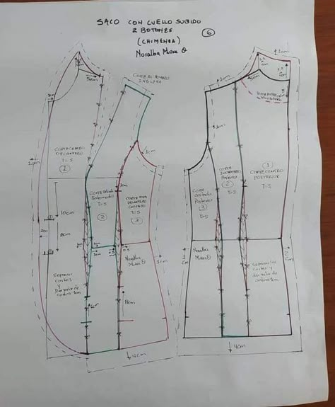 Pattern Drafting Bodice, Pola Jaket, Pola Blus, Detail Couture, Projek Menjahit, Clothing Pattern Design, Easy Dress Sewing Patterns, Princess Line, Bodice Pattern