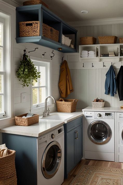 Elevate your mudroom laundry room with modern designs that feature bright and light color combinations. Incorporate stylish storage solutions, chic decor, and premium finishes for a sophisticated yet functional space. Mudroom Laundry Room, Mudroom Laundry, Laundry Mud Room, Stylish Storage Solutions, Functional Space, Stylish Storage, Chic Decor, Storage Solutions, Laundry Room