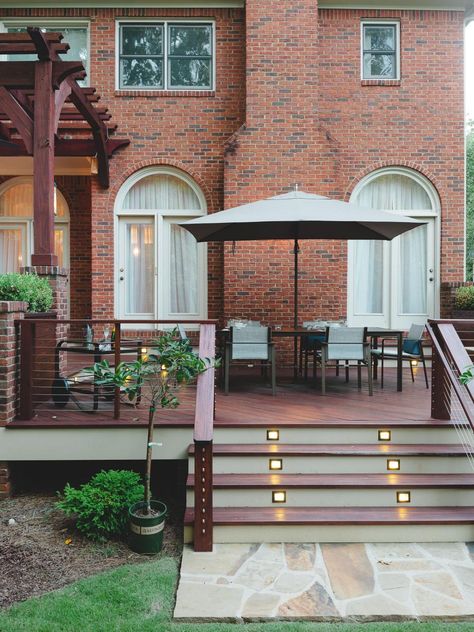 HGTV presents decks for every lifestyle with tips on care and maintenance. Deck Stain Colors, Deck Colors, Patio Deck Designs, Storage Inspiration, Deck Porch, Deck Designs Backyard, Staining Deck, Red Brick House, Deck With Pergola