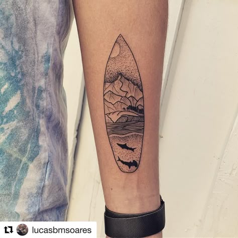 Surf board tattoo on forearm Surfboard Tattoo, Surfer Tattoo, Trident Tattoo, Surf Tattoo, Australian Style, Beach Tattoo, Surfboard Art, Surfboard Design, Waves Tattoo