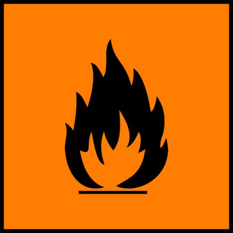 Science Laboratory Safety Signs: Flammable Hazard Symbol, Science Symbols, Hazard Sign, Lab Safety, Chemistry Labs, Science Notes, Symbols And Meanings, Fire Prevention, Fire Hazard