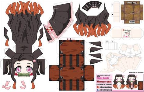 Plantilla armable de Nezuko Nezuko Paper Doll, Demon Slayer Paper Craft, Demon Slayer Paper Doll, Demon Slayer Papercraft, Papercraft Anime, Paper Doll Printable Templates, Anime Paper, Paper Dolls Diy, Paper Toys Template