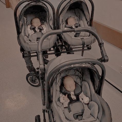 Triplet Aesthetic, Triplets Stroller, Triplets Aesthetic, Triplet Stroller, Triplet Gifts, Pregnancy Belly Photos, Toddler Boy Room Decor, Mother Daughter Fashion, Triplet Babies