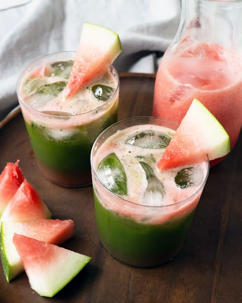 Iced Matcha (Green Tea) Watermelon — Oh, How Civilized Watermelon Matcha, Iced Matcha Green Tea, Matcha Drinks, Matcha Green Tea Recipes, Matcha Recipes, Green Tea Recipes, Green Tea Matcha, Matcha Drink, Matcha Recipe