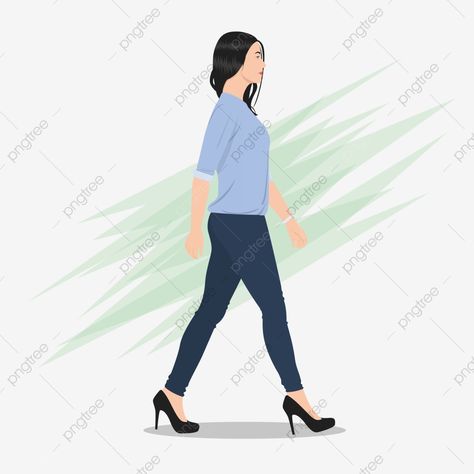 Side View Of A Person, Woman Walking Drawing, Walking Side View, Woman Side View, Practical Drawing, Mini Portfolio, Walking Poses, Walking Women, Anime Love Quotes