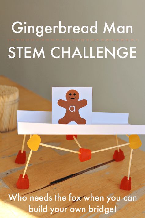 gingerbread man science lesson stem bridge challenge Gingerbread Man Science, Gingerbread Man Stem, Stem Bridges, Bridge Challenge, Gingerbread Man Unit, Gingerbread Man Story, Gingerbread Unit, Making A Plan, Kindergarten Stem