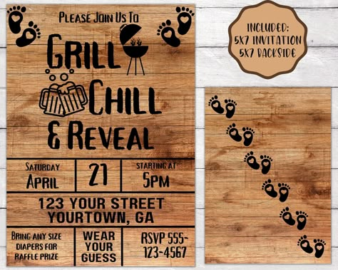 Co Ed Gender Reveal Party, Camping Gender Reveal, Jack And Jill Gender Reveal, Cornhole Gender Reveal Ideas, Gender Reveal Party Theme Summer, Gender Reveal Cookout Ideas, Babyque Gender Reveal Ideas, June Gender Reveal Ideas, Baby Q Gender Reveal Ideas