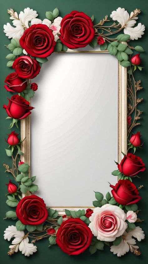 Flower Background Design, Flower Picture Frames, Wedding Card Frames, Photo Frame Wallpaper, Floral Cards Design, Flower Graphic Design, Photo Art Frame, Floral Border Design, Rose Frame