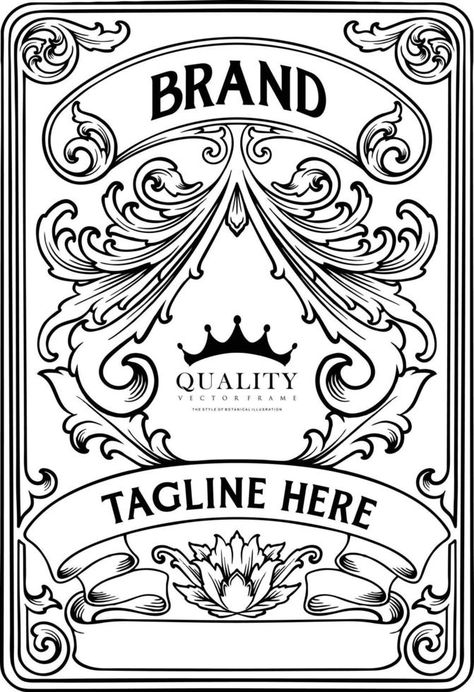 Classic badge label floral art nouveau ornament monochrome vector illustrations for your work logo, merchandise t-shirt, stickers and label designs, poster, greeting cards advertising business brands Art Nouveau Ornament, Work Logo, Floral Art Nouveau, Art Business Cards, Labels Design, Advertising Business, Floral Logo, Art Nouveau Design, Packaging Labels Design