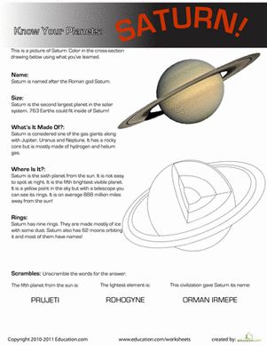 Did you know that 763 Earths could fit inside Saturn? Learn more fun facts about Saturn on this fun science printable. Saturn Planet Project, Facts About Saturn, Solar System Lessons, Planets Saturn, Solar System Activities, Planet Project, Solar System Projects, Saturn Planet, All Planets