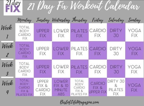 21 Day Fix Workout Schedule, 21 Day Fix Schedule, 21 Day Fix Dressings, Workout Order, 21 Day Fix Chili, Fitness Printables, 21 Day Fix Vegetarian, Home Workout Schedule, 21 Day Fix Desserts