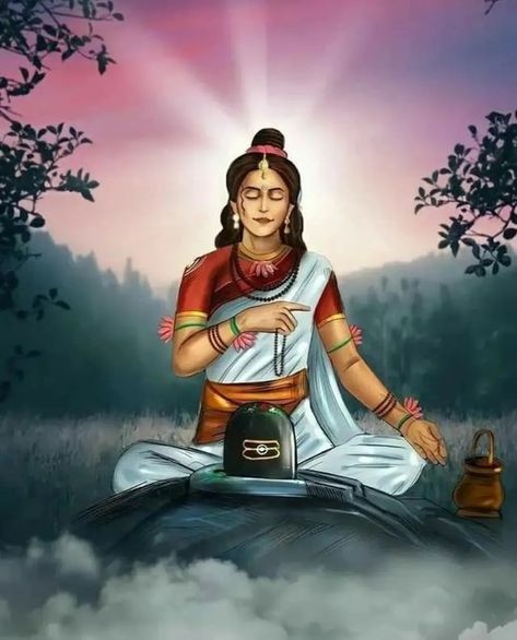 Parvati Worshipping Shiva, Parvati Mata Hd Wallpaper, Bholenath Mata Parvati Hd Wallpaper, Ma Parvati Images, Lord Shiva And Mata Parvati, Goddess Parvati Images, Godess Durga Paintings, Maa Parvati And Mahadev, Mata Parvati Images