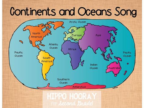 Second Grade Social Studies, 2nd Grade Social Studies, Oceans Song, 3rd Grade Social Studies, Continents And Oceans, Teaching Geography, 13 Colonies, Homeschool Social Studies, Homeschool Geography