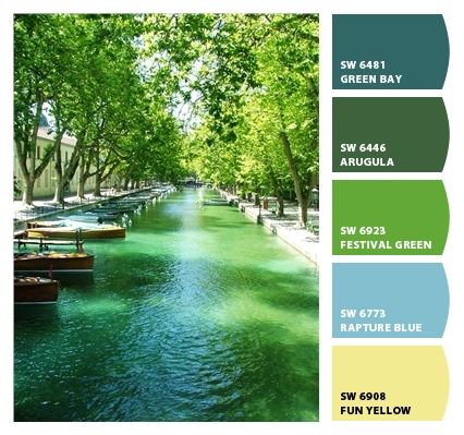 Blue Pallets, Yellow Colour Scheme, 타이포그래피 포스터 디자인, Green Color Schemes, Sherwin Williams Paint Colors, Color Chip, Room Color Schemes, Green Colour Palette, Apartment Life