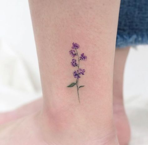 Fearless Tattoo, Violet Flower Tattoos, Samurai Tattoo Sleeve, Bird Tattoos Arm, Lilac Tattoo, Violet Tattoo, Flower Tat, Party Tattoos, Petite Tattoos