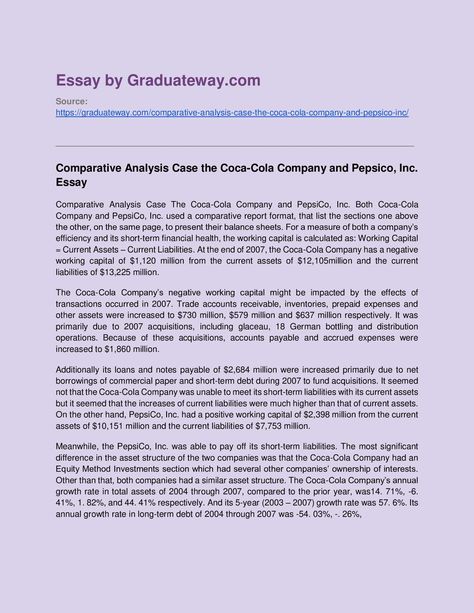 Looking for comparative analysis essay example? Use our essay database for free!  #essay #free #database #example #sample #topics #students #college #university #shool #easy Easy Essay, Comparative Analysis, Analysis Essay, Essay Format, Sample Essay, Balance Sheet, Essay Examples, Financial Health, Coca Cola