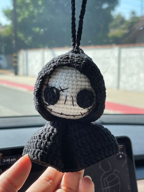 Crochet Skeleton Car Accessory, Crochet Car Decoration, Halloween Car Ornament, Crochet Skeleton Swinging hanging decor, Car Pendant Hanging DIY crochet toys #diycrochettoys #crochet #crochettoy #crochettoys 3.275 Crochet Skeleton, Ornament Crochet, Crochet Car, Pola Amigurumi, Halloween Crochet Patterns, Decoration Halloween, Crochet Decoration, Holiday Crochet, Quick Crochet