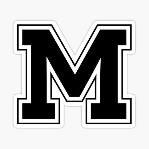 M Varsity Letter Gifts & Merchandise for Sale | Redbubble M Lettering Design, M Fonts Design, M Font, M Letter Design, M Sticker, Calligraphy Letters Alphabet, Dark Gothic Art, Photo Cake Topper, Kindergarten Reading Worksheets