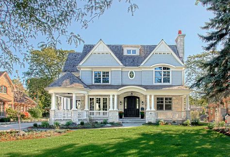 Build-it-Right - Greenside Design Build - The Double Gable Triple Gable Roof, Double Gable Front House, Gable Front House, Cottage House Interior Design, Dream White Kitchen, New Build Exterior, Cottage House Interior, Pretty Homes, Craftsman Style House