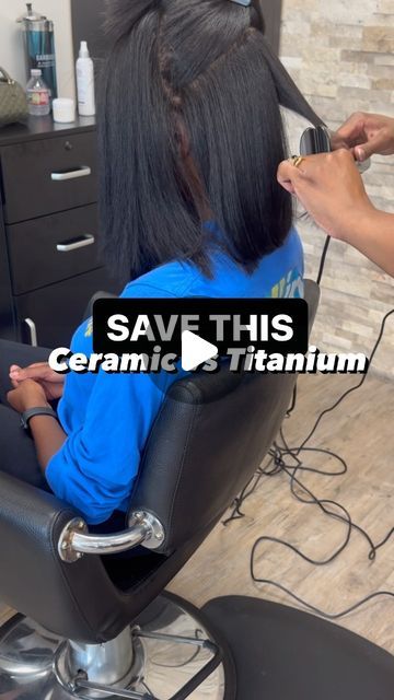 Billie J. Ross | ExcluShear Salon - DFW Natural Hair Salon on Instagram: "Here’s the truth about ceramic thermal tools vs titanium tools. 👇🏾👇🏾 💾Make sure you save this so you can reference it later. Titanium flat irons are specifically designed for PROFESSIONAL use only. The key strength lies in the irons ability to evenly distribute heat, ensuring optimal smoothing and straightening results. It’s crucial to note that I do not recommend these irons for at-home maintenance to my clients as improper use can lead to significant hair damage. 💡Pro Tip: Only use titanium flat irons for straightening the hair! Ceramic irons also heat up evenly, but are more gentle on the hair, causing less damage. They’re my go-to for achieving the BEST finishing styles. Unlike titanium, ceramic irons won’t Hair Straightening Tips At Home Flat Irons, Eap Heat Flat Iron, Hair Straightening Tips At Home, Flat Iron Natural Hair, Flat Iron Tips, Natural Hair Salon, Flat Irons Best, Titanium Flat Iron, Natural Hair Salons