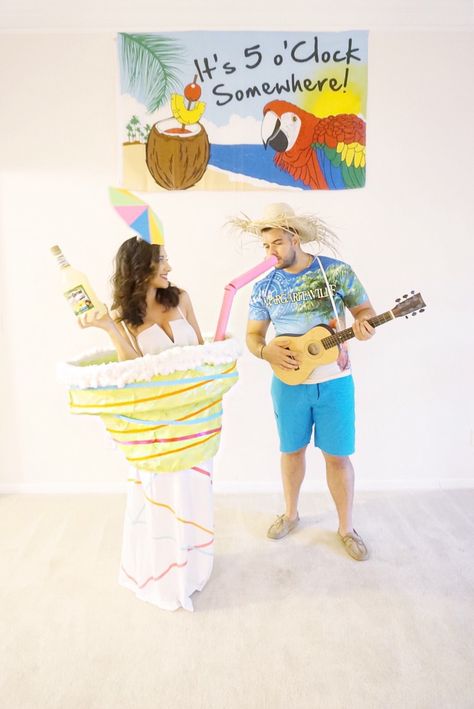 Jimmy Buffett's Margaritaville - Halloween Couple Costume  @Margaritaville Jimmy Buffet Costumes, Jimmy Buffet Halloween Costume, Margarita Costume Diy, Jimmy Buffet Outfit Women, Margaritaville Halloween Costume, Jimmy Buffet Costume, Margarita Halloween Costume, Margaritaville Party Outfit, Margarita Costume