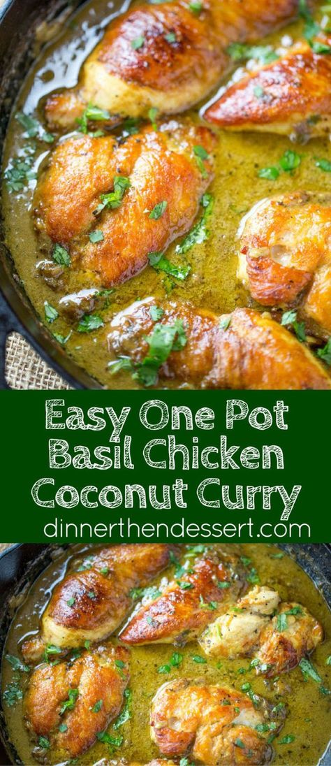 Chicken Coconut Curry, Chicken Coconut, Dinner Then Dessert, Paleo Crockpot, Thai Cooking, Basil Chicken, Slow Cook, Oven Dishes, Coconut Curry