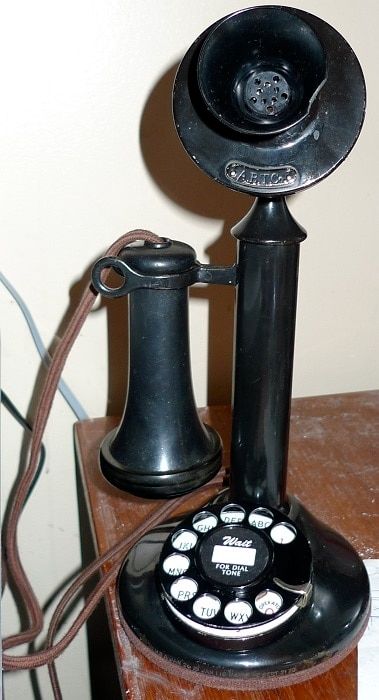 9 Oldest Phones in the World | Oldest.org Candlestick Phone, Candlestick Telephone, Antique Phone, Telephone Vintage, Antique Telephone, Wall Phone, Vintage Appliances, Telephone Booth, Rotary Phone