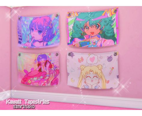 Anime Vibe, Los Sims 4 Mods, Sims 4 Anime, Sims 4 Clutter, The Sims 4 Packs, Tumblr Sims 4, Sims 4 Cc Folder, Retro Anime, Sims 4 Gameplay