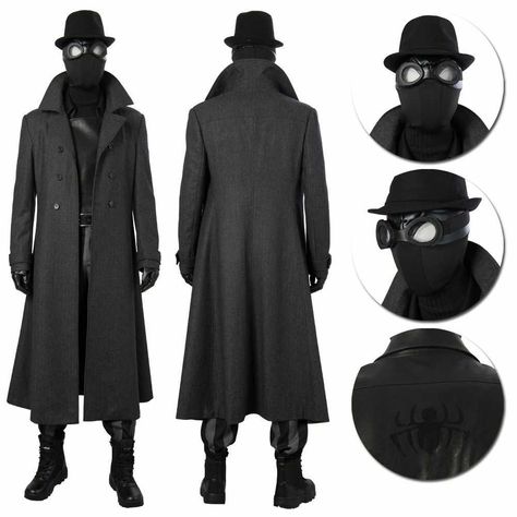 Spiderman Costumes, Noir Spiderman, Spider Man Noir, Spider Noir, Spiderman Noir, Spider Costume, Horror Costume, Spiderman Cosplay, Into The Spider Verse